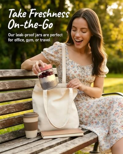 16 oz 4-Pack Overnight Oats Containers with Lids