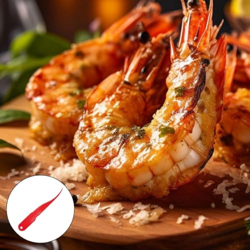 Shrimp Deveining Tool, 1 Pack Red Shrimp Deveiner Peeler, Practical Seafood Kitchen Gadget for Quick Shrimp Shelling & Vein Removal Without Damaging Meat