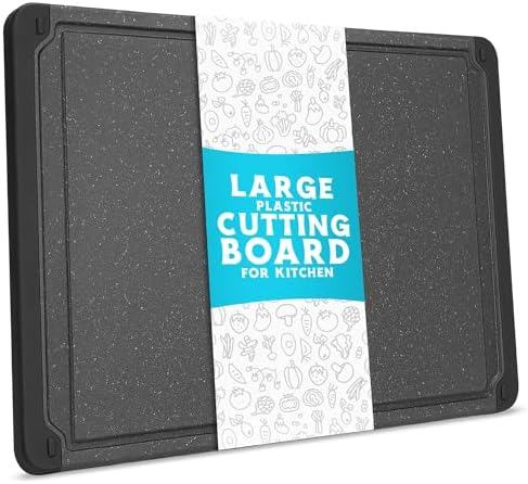 Large Plastic Cutting Board for Kitchen, 18-Inch Reversible Chopping Board