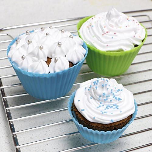 Webake Jumbo Silicone Muffin Cups, 3.5 Inch Nonstick Cupcake Liners 12-Pack
