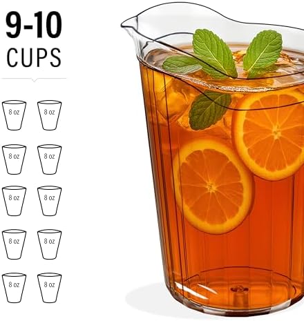 DecorRack 24 Pack 75 oz Polycarbonate Pitchers, Beverage Dispenser