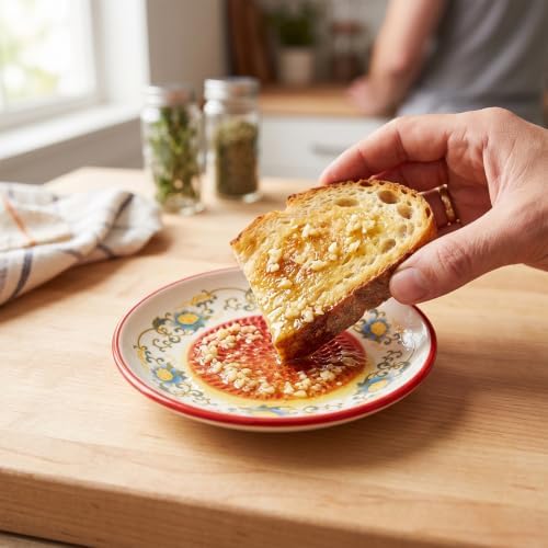 Ceramic Garlic Grater Plate Set – Hand-Painted Floral 4-Piece Set with Silicone Peeler, Cleaning Brush & Display Stand – Porcelain Grater Dish for Garlic & Ginger(Red)