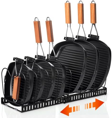 FrutPunch Pots and Pans Organizer,with 10 Adjustable Partitions