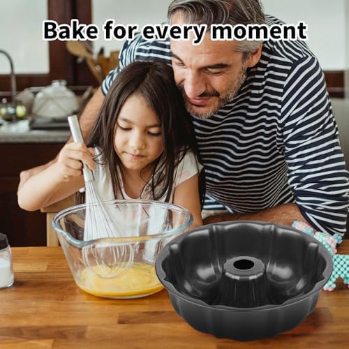 Novery 2PCS 9.5" Non-Stick Carbon Steel Fluted Tube Cake Pans