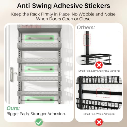 SNTD 8 Tiers Over the Door Organizer, 17" W x 6" D x 69" H, Grey