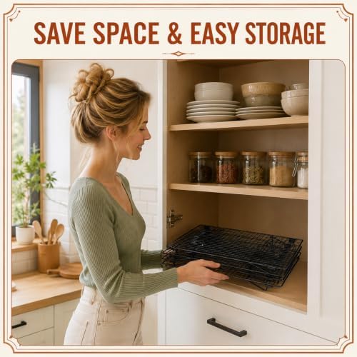 4 Pack Stackable Cooling Racks for Cooking and Baking 17"x11" Roasting Rack