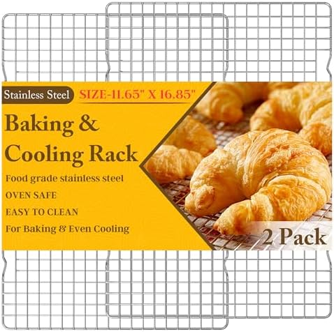 2 PCS Cooling Racks for Cooking and Baking, 11.65''x16.85'', Silver
