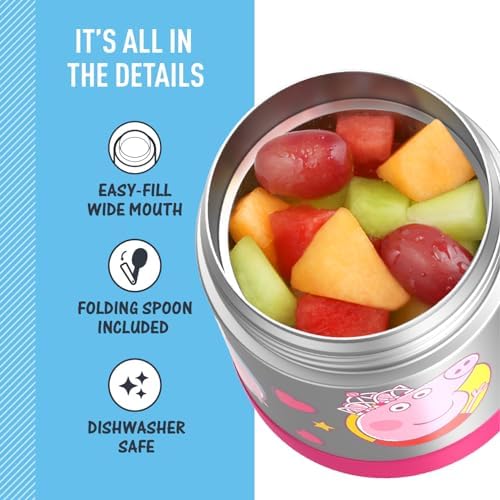 THERMOS FUNTAINER Kids Food Jar with Spoon, 10oz, Peppa Pig