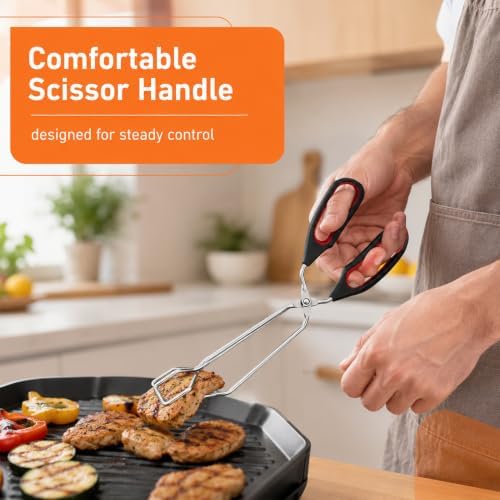 3 Pcs Stainless Steel Scissor Tongs (9/11/13 Inch) For Bbq Grilling Tool