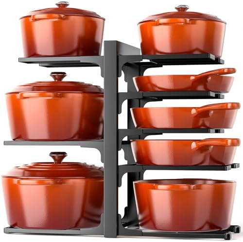 MUDEELA 8-Tier Pots and Pans Organizer under Cabinet, 15.9" H Heavy-duty