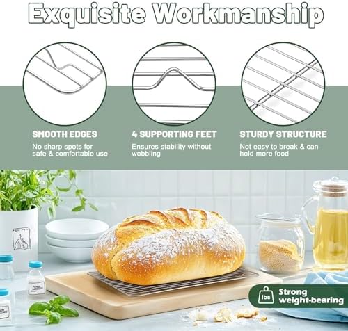 TeamFar Cooling Rack, 15.3” x 11.1” Stainless Steel Wire Baking Rack, 2PCS