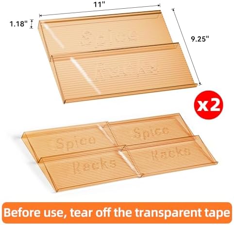 PanPanPal Spice Drawer Organizer, 2 Tier- 2 Pack Drawer Seasoning Organizer