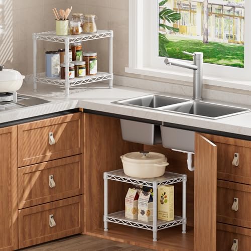 SINGAYE Small Shelves Kitchen Storage Shelf Wire Shelving Metal Adjustable