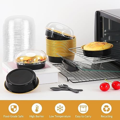 LNYZQUS 8oz Mini Pie Tins with Lids 50 Pack, 4 Inch Individual Cake Pans