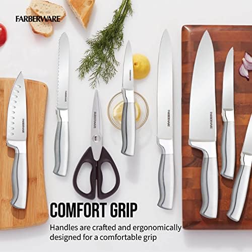 Farberware EdgeKeeper 13-Piece Self-Sharpening Knife Block Set, Black