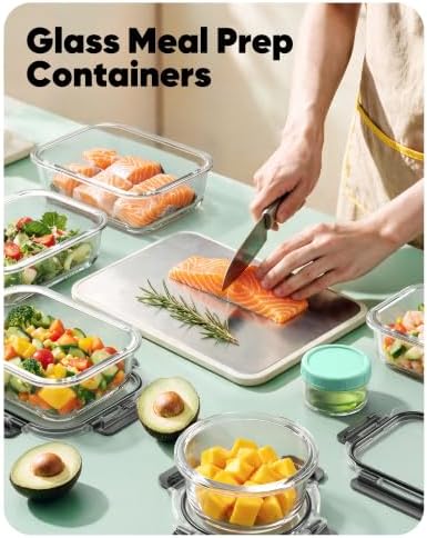 BiuLeon 40 PCS Glass Food Storage Containers with Lids, BPA-Free