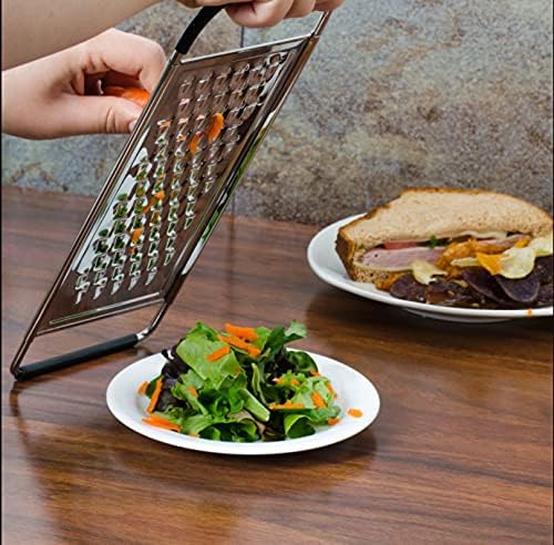 Metal Magery Stainless Steel Extra Course Handheld Non Slip Flat Grater Ideal for Vegetables, Cheese, Eggs