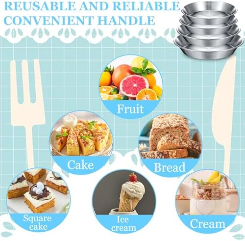 4 Pcs Stainless Steel Pie Pan Set 7.87",8.66",9.45",10.24" Pizza Pan Deep Pie Dish Pie Plate Baking Tray Dishes for Pizza Baking Serving Oven Grill, 4 Sizes