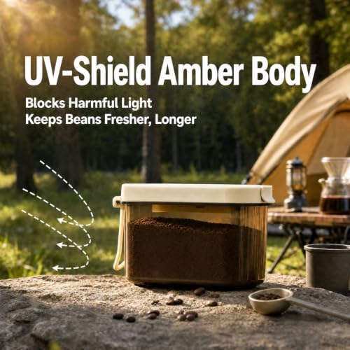 Airtight Coffee Canister with Scoop, 14oz Food Storage Container