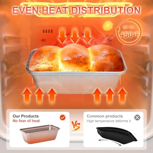 HONGBAKE Mini Loaf Pans for Baking, Nonstick Small Bread Pans of 3, 6 x 3.2 x 2 In Tiny Carbon Steel Small Baking Pans - Rose Gold