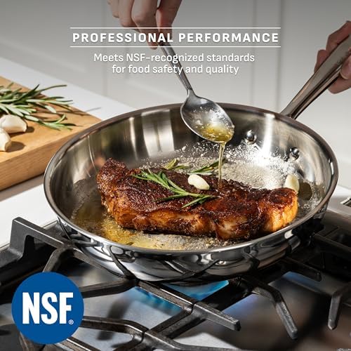 T-fal Pro Tri-Ply Stainless Steel Frying Pan Set, 3-Piece, Induction