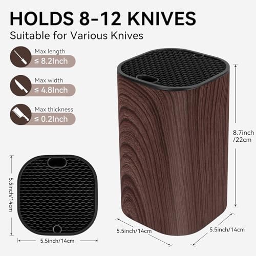 Ninonly Knife Block Without Knives 2 in 1 Detachable Kitchen Knife Holder