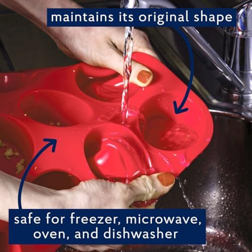 Mrs. Anderson's Baking Silicone 12-Cup Muffin Pan Baking Mold, BPA Free, Non-Stick European-Grade Silicone, 13.5 x 10 x 1.25-Inches