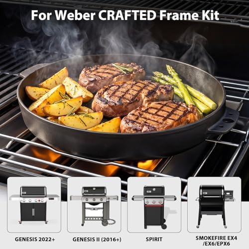Utheer 7421 Cast Iron Gourmet BBQ Griddle for Weber 22" Charcoal Grills