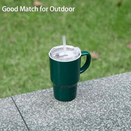 Sweejar Ceramic Tea Cup with Lid, 16 OZ Portable Coffee Mug, Dishwasher Safe Travel Mug with Infuser, Reusable Teacup for Car Cup Holder, Tea Lovers(Jade)