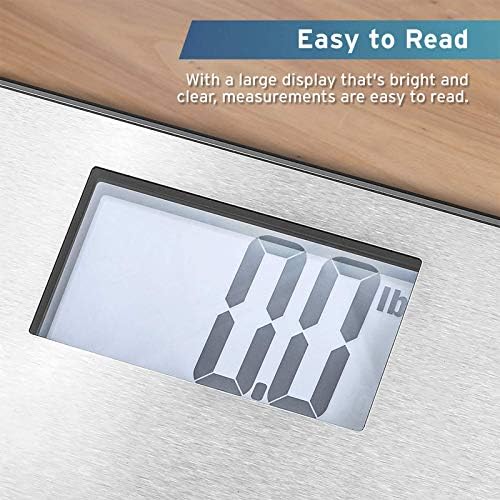 Etekcity Stainless Steel Digital Body Weight Bathroom Scale Step-On Technology Large Blue LCD Backlight Display, 400 Pounds, Grey, 12x12 Inch (Pack of 5)