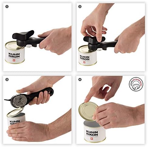 Kuhn Rikon Auto Safety LidLifter/Can Opener with Ring-Pull, 8 x 2.5 x 2.75 inches, Red & Auto Safety Master Opener for Cans, Bottles and Jars, 9 x 2.75 inches, Red