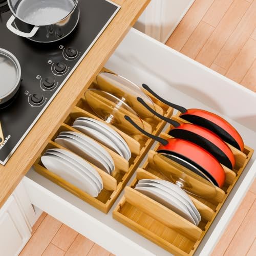 Simple Trending Extra Large Lid Organizer Bamboo, Pots Pans Lid Holder