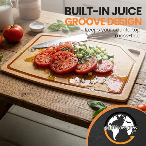 Composite Wood Cutting Board Set of 3, Built In Juice Groove