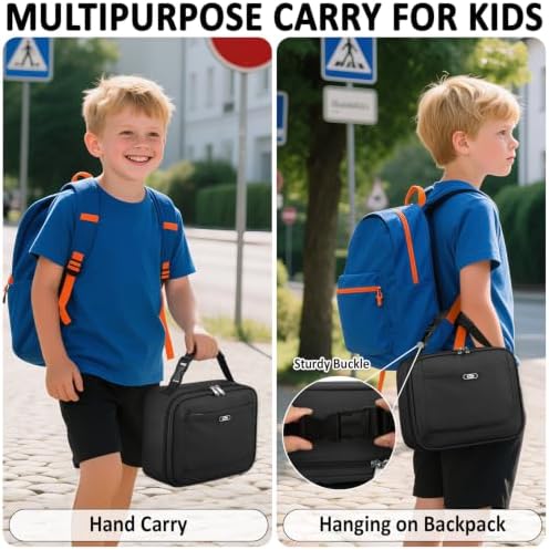 Tenot Lunch Box Kids Insulated Lunch Tote Bag Black