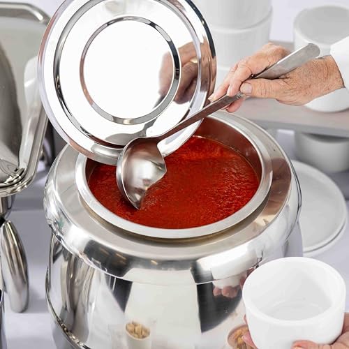 TableCraft Solaire Collection Hammered 18-0 Stainless Steel Ladle, 1.5 Oz. Capacity, 2.75"x2.75"x9", Perfect for Soup, Sauce & Gravy