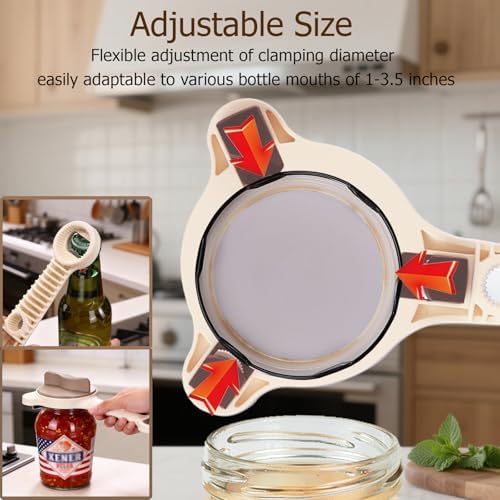 4-in-1 Jar Opener, Ruydiwale Adjustable Jar Opener for Seniors
