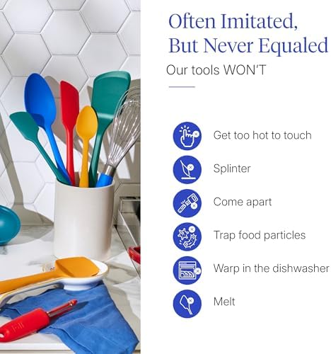 GIR: Get It Right 10-Piece Silicone Ultimate Kitchen Utensil Set – Spatulas, Ladle, Flip, Spoons, Whisk, Peeler & Spoonula – Nonstick, Non-Toxic, Heat-Resistant – Madrid