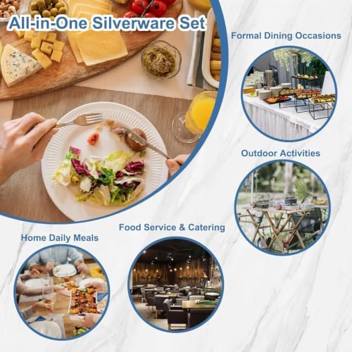 BEWOS Silverware Set for 4-20 Piece Stainless Steel Flatware Set Including Spoons, Forks, Knives, Mirror Polished Flatware for Home, Kitchen, Restaurant, Dishwasher Safe