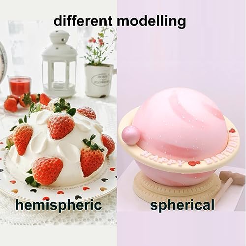 2 Pcs Cake Sphere Pan 6.5 Inche 3D Half Sports Ball Cake Pan Anodized Aluminum Hemisphere for Birthday Create Any Ball Shaped Cake DIY