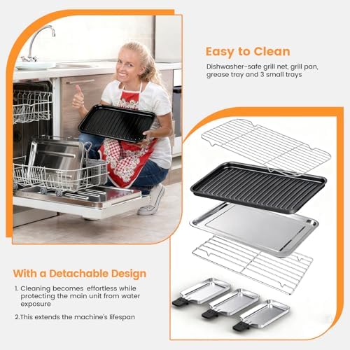 Electric Indoor Grill 1700W 2 in 1 Smokeless Griddle Grill Pan for Kitchen