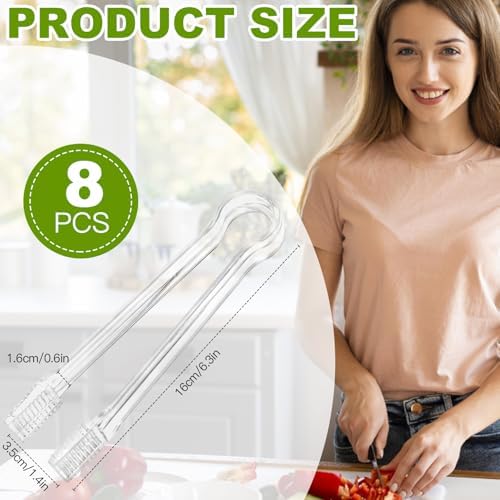 Ninsula 8 PCS Plastic Serving Tongs, 6.3 Inches Disposable Clear Tongs, Kitchen Small Serving Utensil Tongs for Party Catering Buffet Bakery Salad Cookies Ice (Pack of 2)