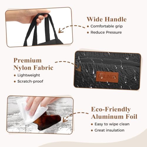 DALINDA Lunch Box Lunch Bag for Women Men, Insulated Lunch Bags, Reusable Bubble Crinkle Cute Lunchbox Lunchbag Small Cooler Tote Bag for Work, Travel, Picnic, Camping