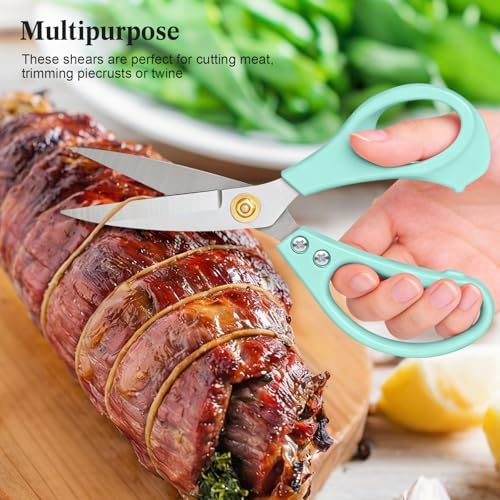 All Purpose Kitchen Scissors, Kitchen Shears Heavy Duty - Dishwasher Safe Food Scissors- Multipurpose Cooking Shears for Meat Poultry Food, Herbs, and Fish, Comfort Grip Handles, Green