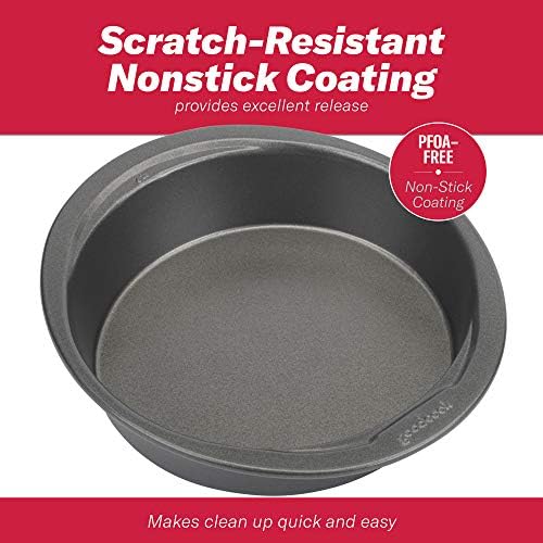 GoodCook Everyday Mini Round Cake Pan Heavy Duty Construction with Metal Utensil Safe Nonstick, 6-Inch, Gray