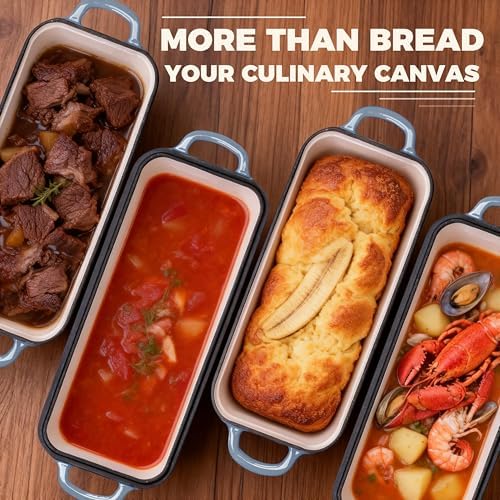 Cast Iron Loaf Pan with Lid, 11x5 Inch 5.8 Qt Sourdough Pan