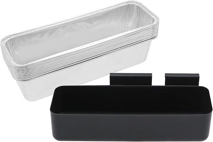 LS'BABQ Grease Cup Catcher with 10-Pack Disposable Aluminum Foil Grill Drip Pans for Camp Chef Griddle Accessories, Grease Drip Tray for Camp Chef SG14 SG30 SG60 SG90 SG100 Professional Griddle, 24 oz