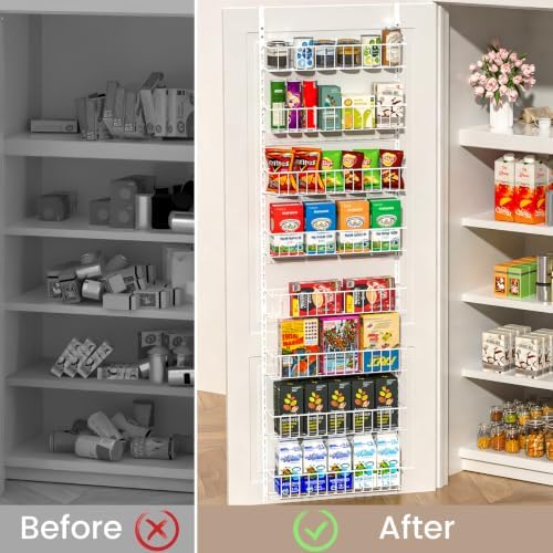 ElegantArray 8-Tier Pantry Door Organizer, White