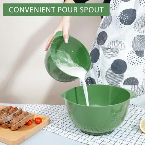 BoxedHome Classic Mixing Bowls Set of 4, BPA Free Plastic Microwave Safe