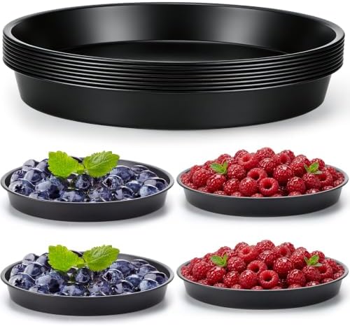 8 Pcs Pie Tins, 10 Inch Round Pans, Black