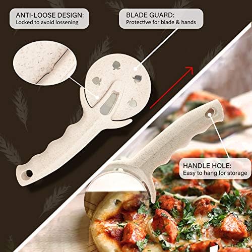 Pizza Cutter Wheel with Cover,Pizza Slicer-Healthy Stainless Steel Material